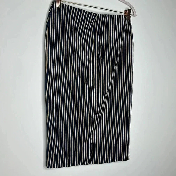Zara Collection Blue & Gold Stripped Pencil Skirt - Picture 6 of 8